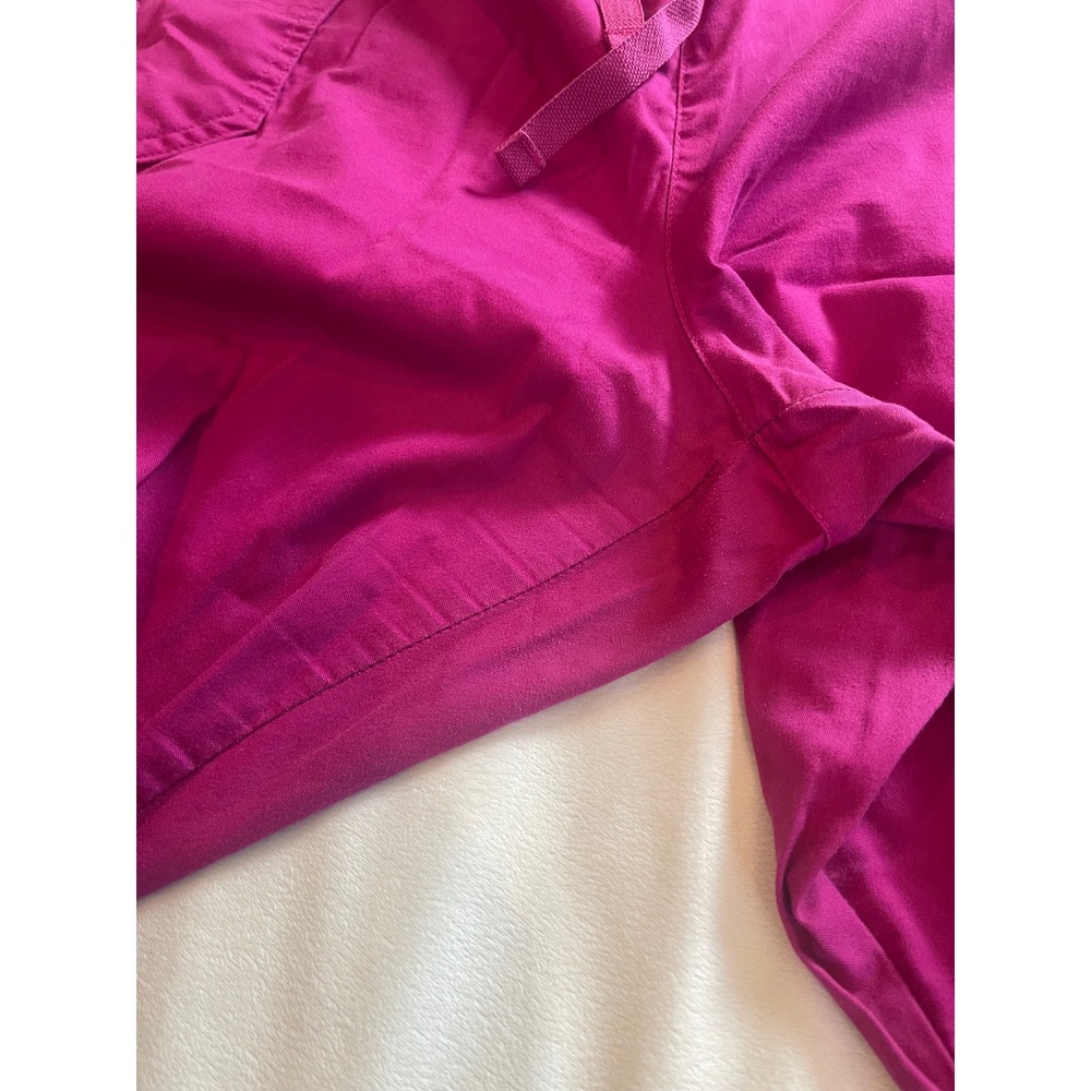 Butter-Soft Stretch Womens 2X Magenta Pink Cargo Scrub Pants Drawstring - Picture 7 of 12